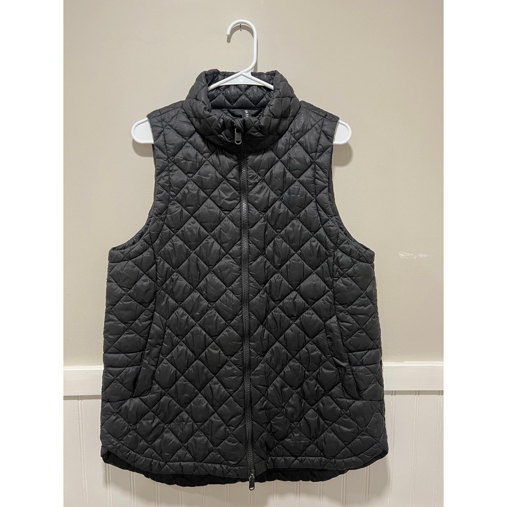 Athleta Whisper Featherless Vest Quilted Puffer Black Women Size XL